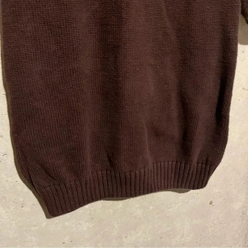 Gymboree Girls 10 Brown Knit Sweater Dress Yellow Flower Long Sleeves